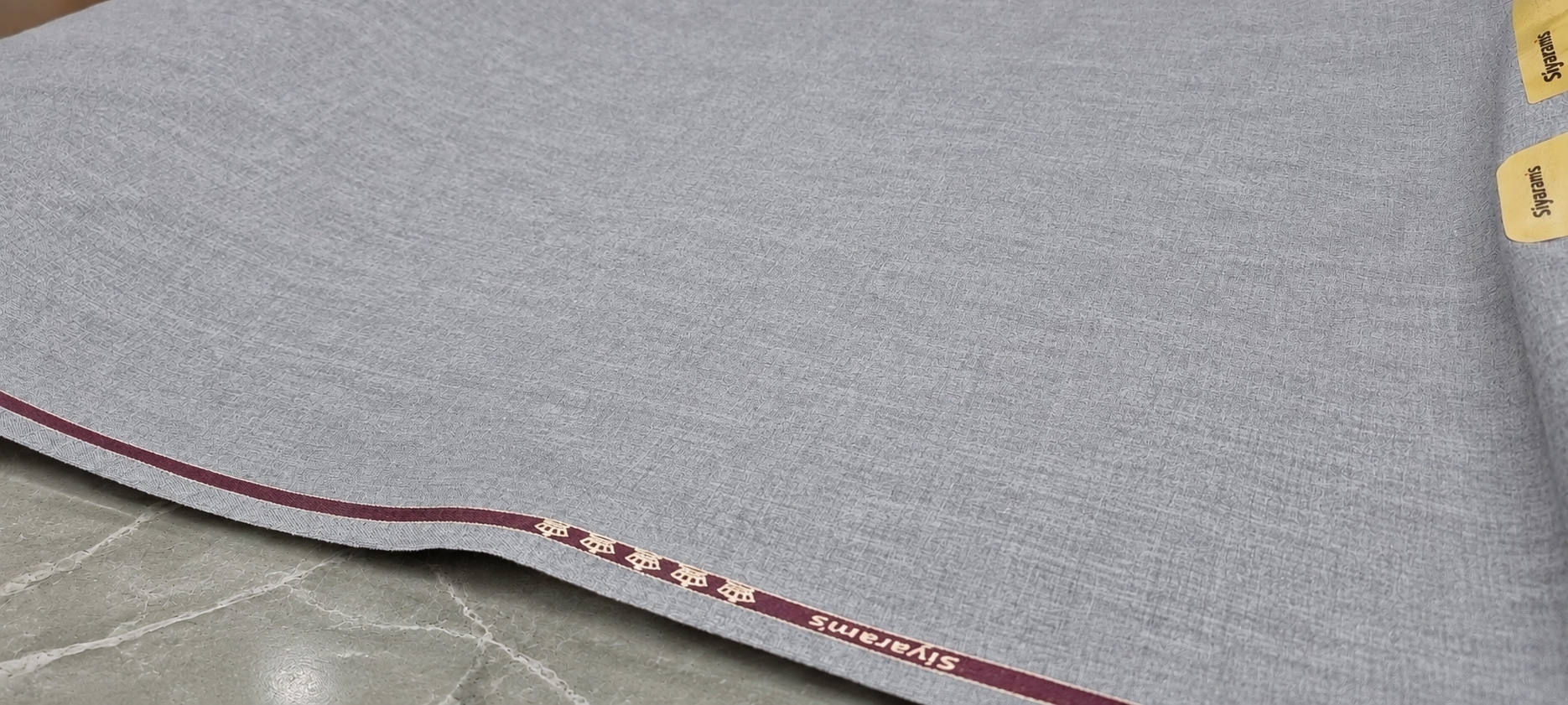 Royal Cashmere light grey fabric specifications for Dishdasha tailoring